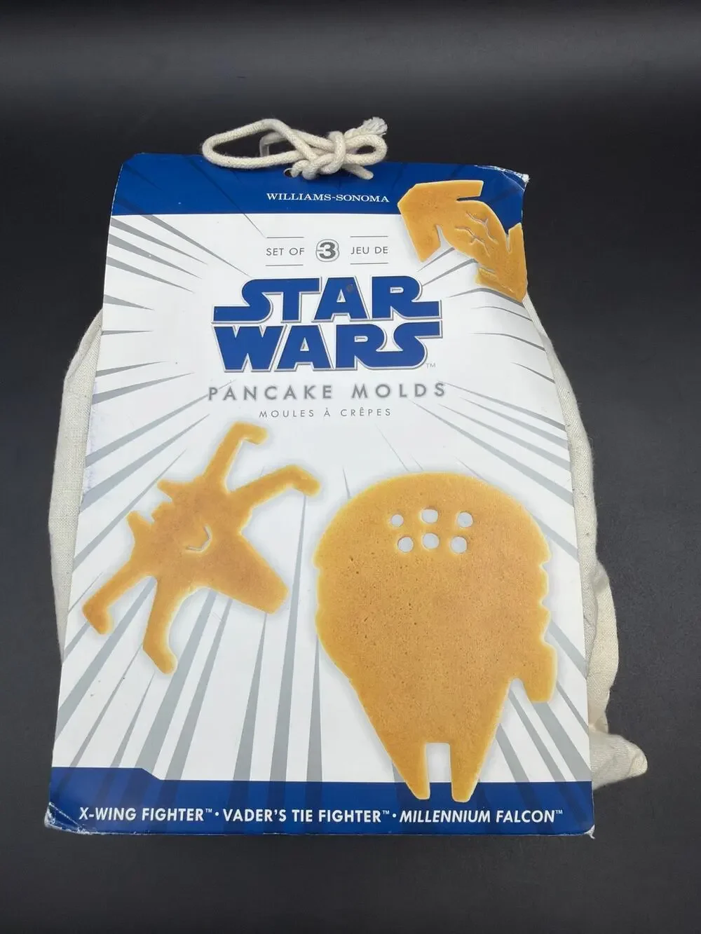 NIB Williams Sonoma Star Wars Pancake Molds X Wing TIE Fighter Millennium Falcon